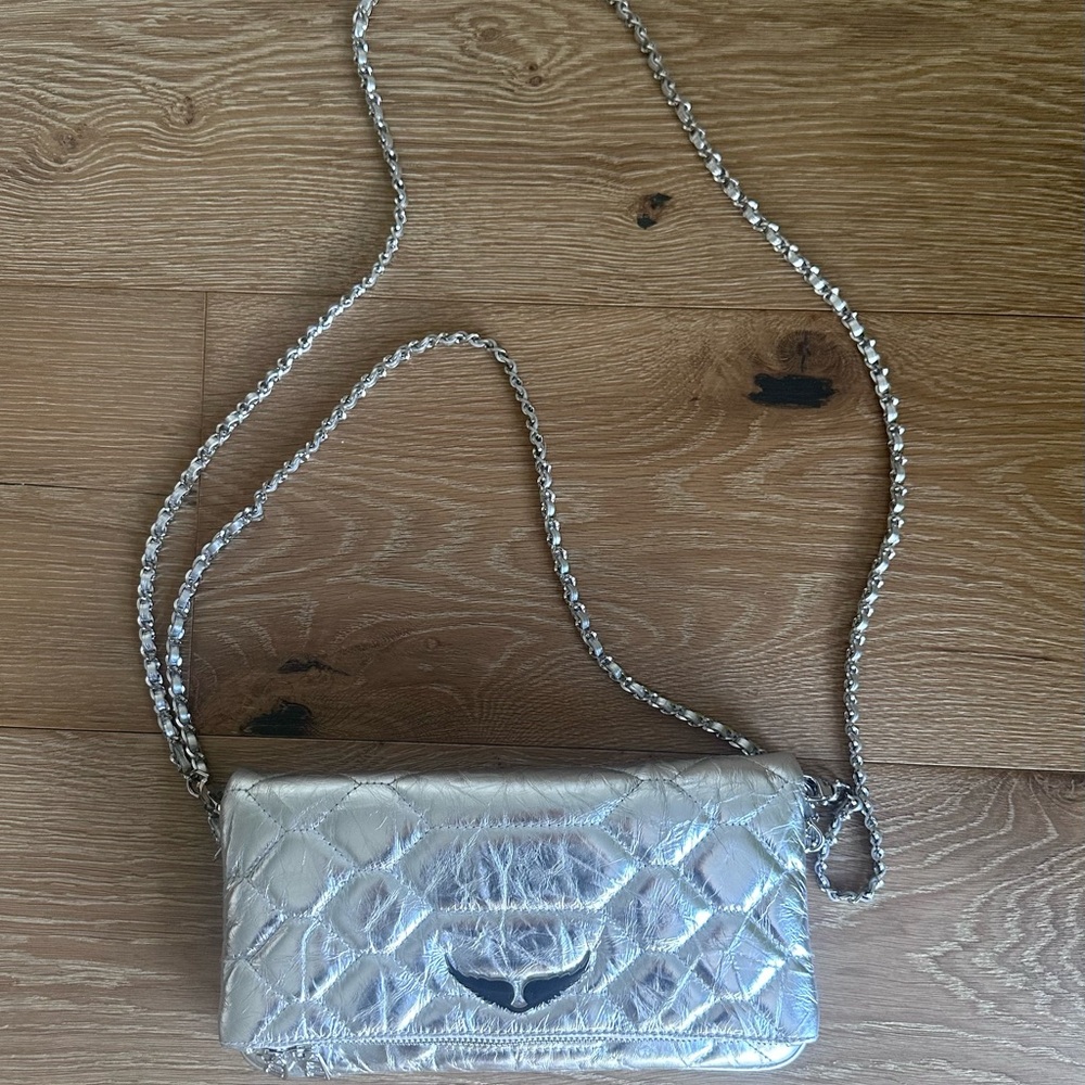 Zadig & Voltaire Rock XL Mat Scale Creased Meta Silver